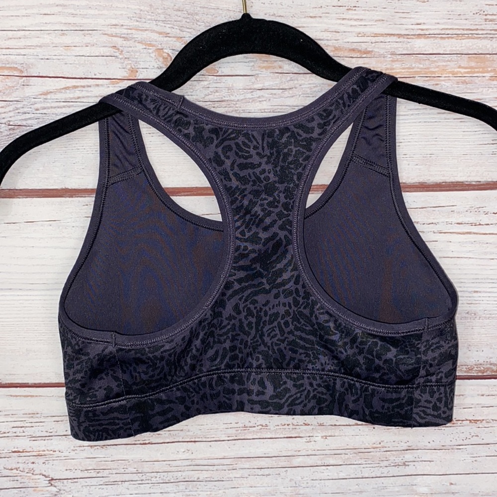 Nike Black Grey Leopard Print Dri-Fit Sports Bra - Picture 2 of 4